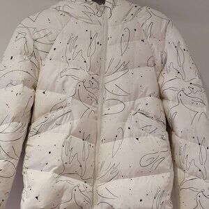 White Short Hooded Puffer Jacket